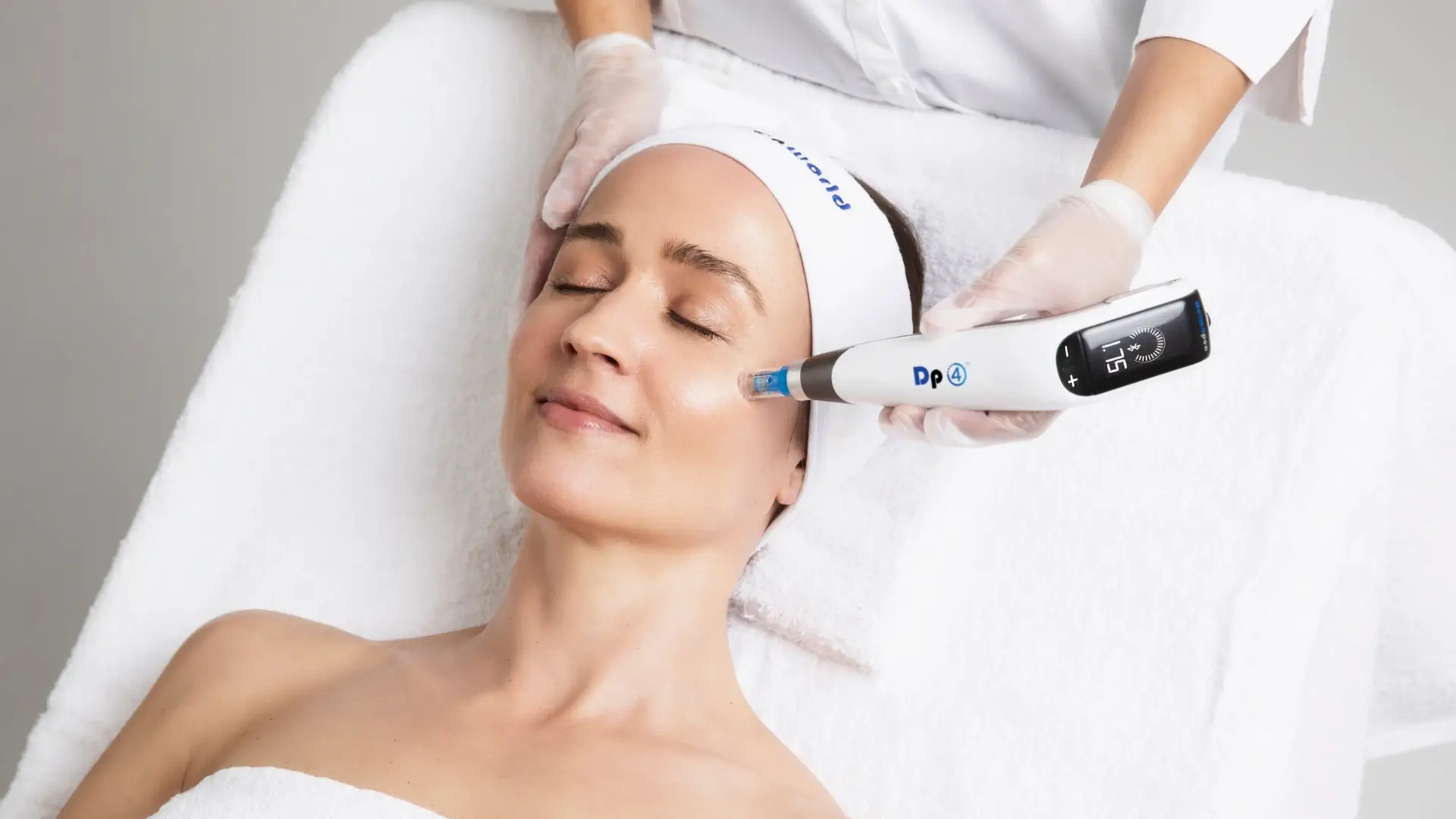 DP4 microneedling treatment for skin rejuvenation and collagen boost.