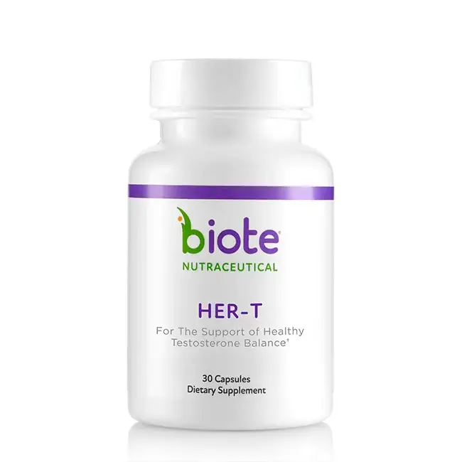 biote HER-T supplement for healthy testosterone balance, 30 capsules