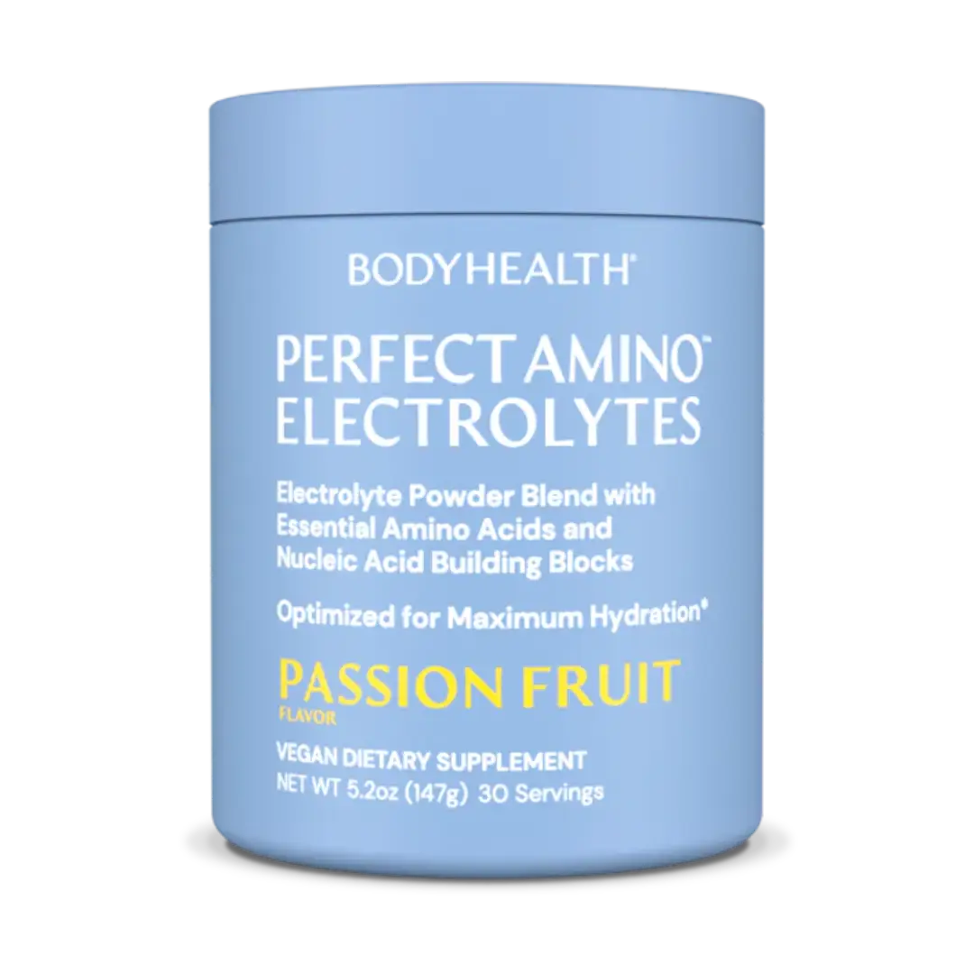 Perfect Amino Electrolytes Passion Fruit flavor supplement for hydration